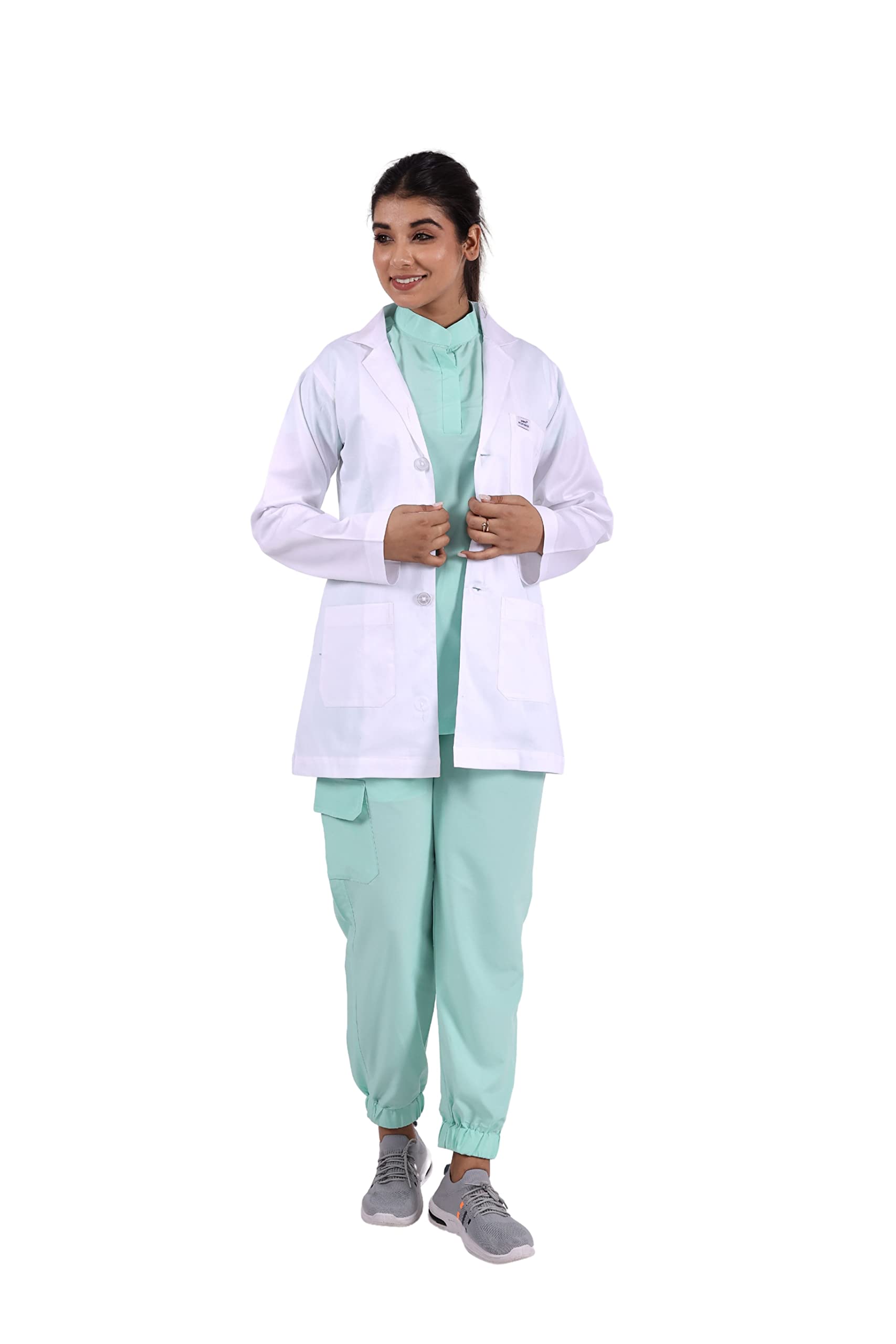 POLARIS MEDIFABRICS Womens Full Sleeves Active Polyester Medical Lab Coat with Front Buttons | 3 Pockets Apron Lab Coat, Uniform for Doctors, Nurses and Dentists | Pack of 1 | XXL, White (B0B8PH8RZZ) Amazon Price History, Amazon Price Tracker