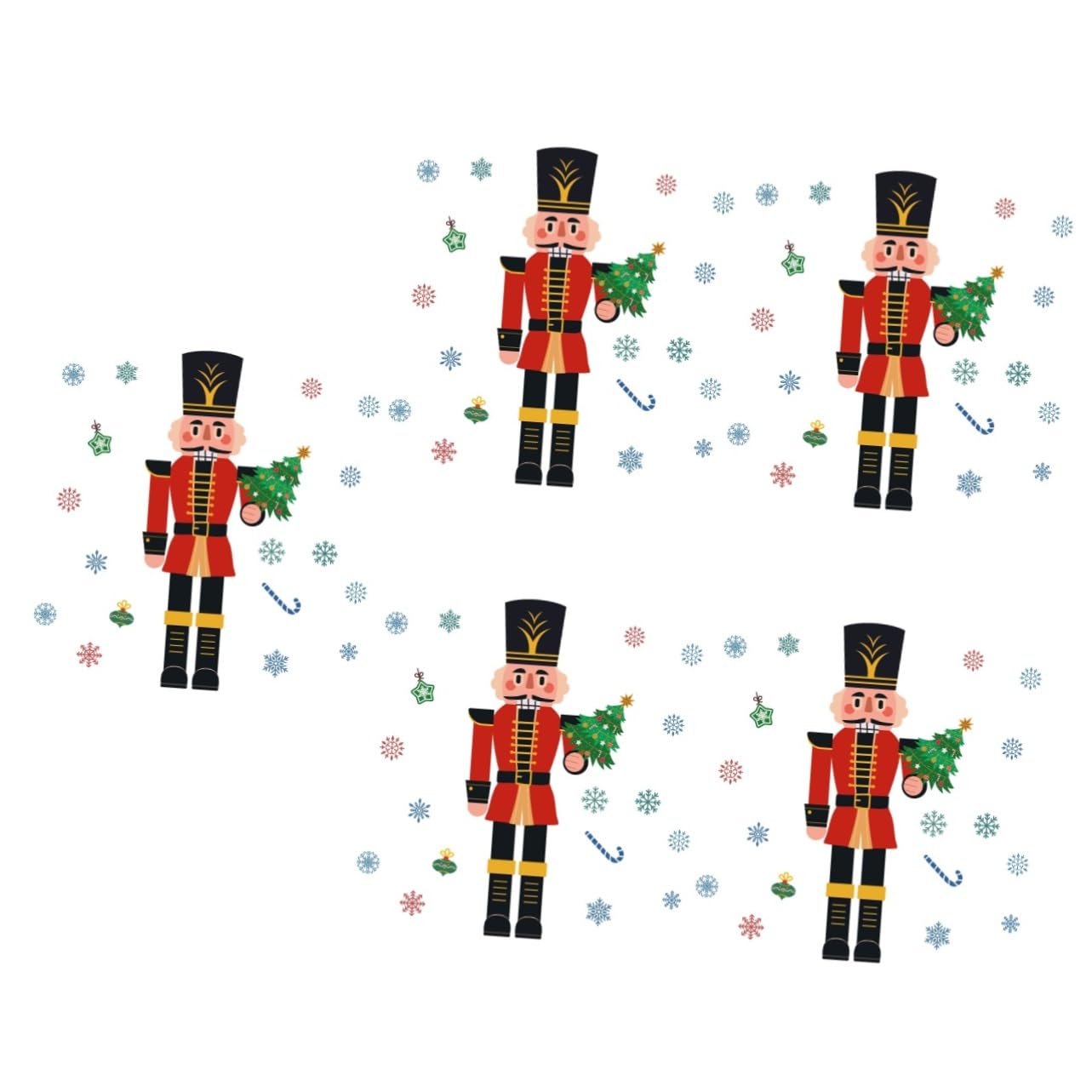 TOPBATHY 5 Piezas Pegatinas Navideñas Para Ventanas Adornos Navideños Etiqueta De La Ventana Calcomanías Navideñas Para Ventanas Ventana De Cascanueces Se Aferra De Polivinilo