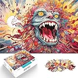 Puzzle para adultos, 1000 piezas, colorido demonio explosivo, 26 x 38 cm, juego sofisticado y familiar