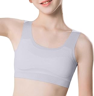 Camisa de niña Crop Top Sujetador para Niñas sin Costuras Sujetador Deportivo Entrenamiento Blanco Adolescente Sujetador Camisola Estilo Ligero Sin Costuras Niños Top Niñas 152