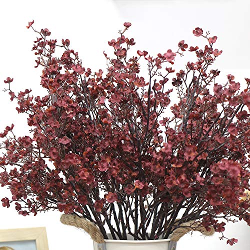 JAKY-Global-Babys-Breath-Silk-Artificial-Flowers-Burgundy-6-Bundle-Fall-Stems-Fake-Plants-Decor-Wedding-Party-Decoration-Bouquets-Real-Touch-DIY-Home-GardenFarmhouseLiving-Room-Autumn-Red-6pcs JAKY Global Babys Breath Silk Artificial Flowers Burgundy 6 Bundle Fall Stems Fake Plants Decor Wedding Party Decoration Bouquets Real Touch DIY Home GardenFarmhouseLiving Room Autumn Red 6pcs