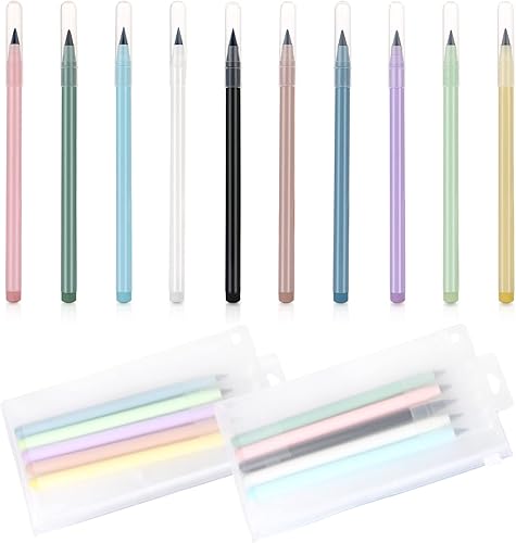 DREMISI 10 lápices eternos sin tinta, lápiz mágico borrable, eterno, sin tinta, infinito, reutilizable, para árboles, portátil, para escribir,