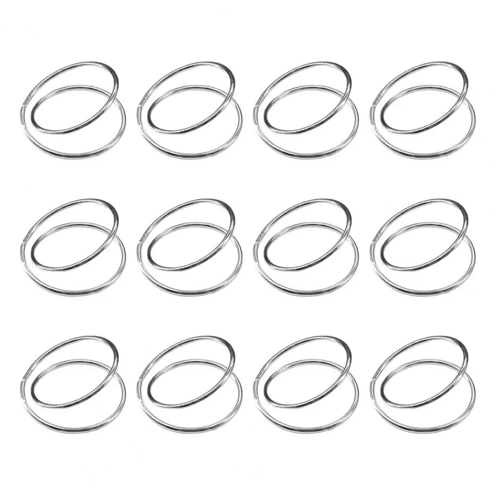 12PCS Gold Napkin Rings Simple Circular Napkin Clasp for Holiday Party Dining Table Decor