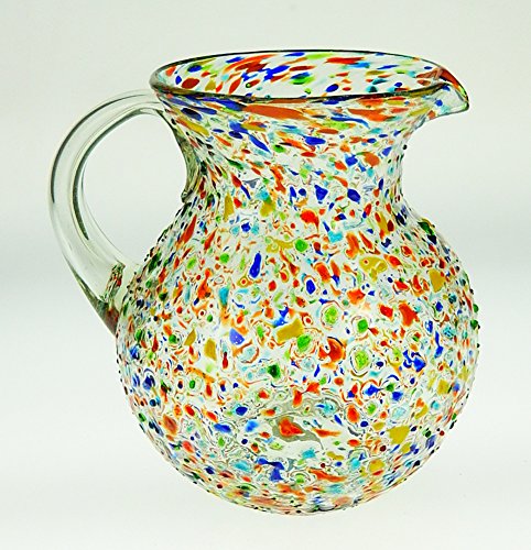 Mexican Glass Margarita Or Juice Pitcher, Pebble Or Bumby Confetti, Bola Or Bowl Shape Design #TOP4