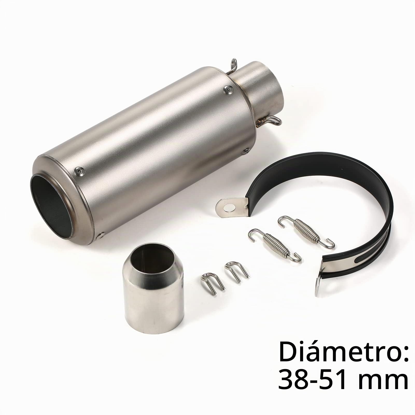 Silenciador de Tubo de Escape Universal para Motocicleta de 38-51mm Apto para Motocicletas ATV