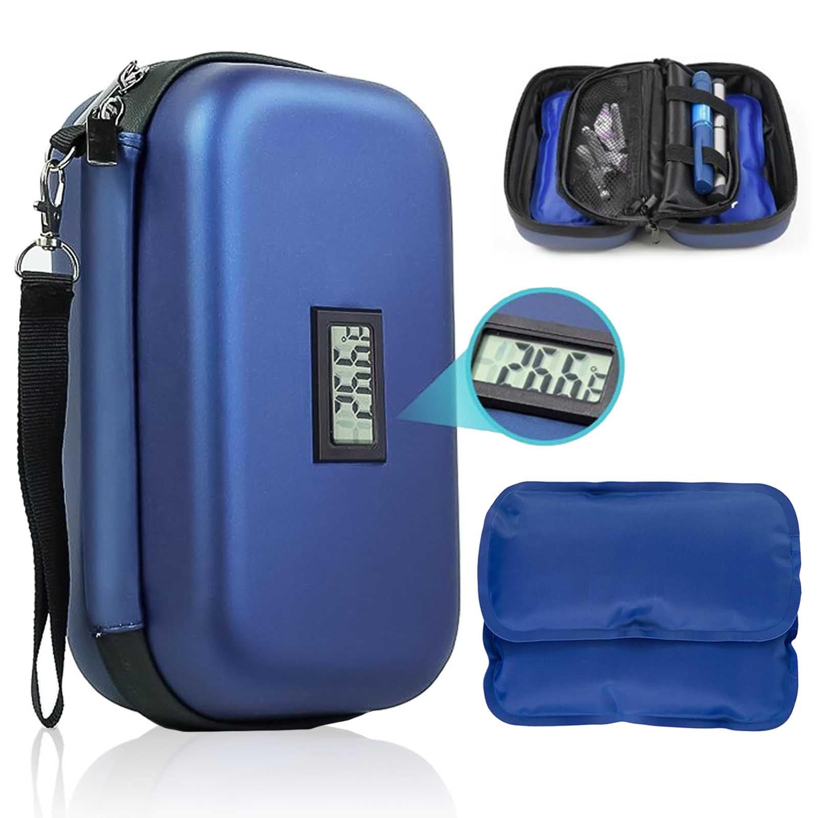 AOUZOVLI Nevera Medicamentos Portatil Nevera Insulina Estuche Insulina Nevera Portatil Insulina con 2 Correas para Bolsas de Hielo para Insulina y Otros Accesorios