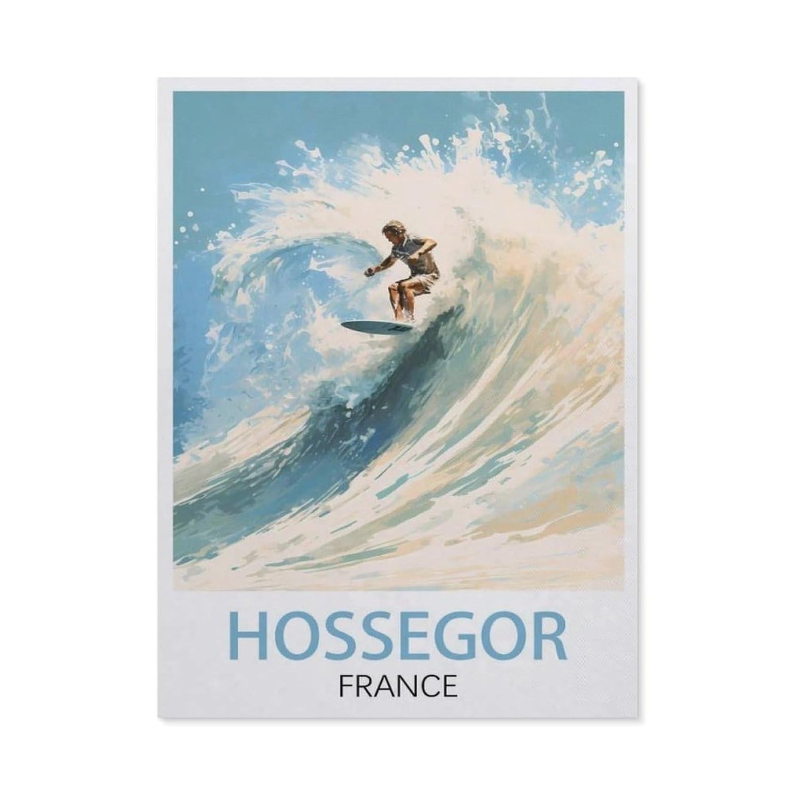 Vintage Wall Decor Metal Poster Plaque，Hossegor France(15x30cm）