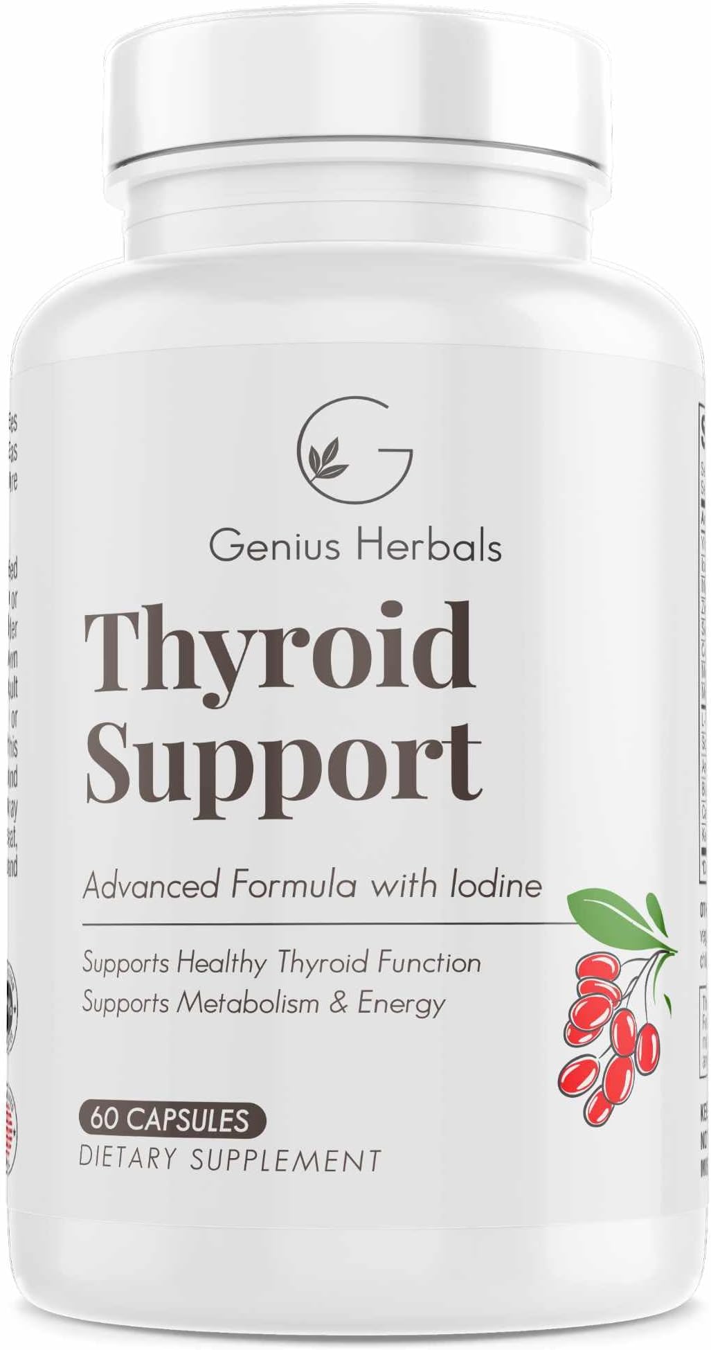 Thyroid Support - Advanced Formula with Iodine, Supports Metabolism & Energy, Supports Healthy Thyroid. Non-GMO Thyroid Supplement - 60 Capsules