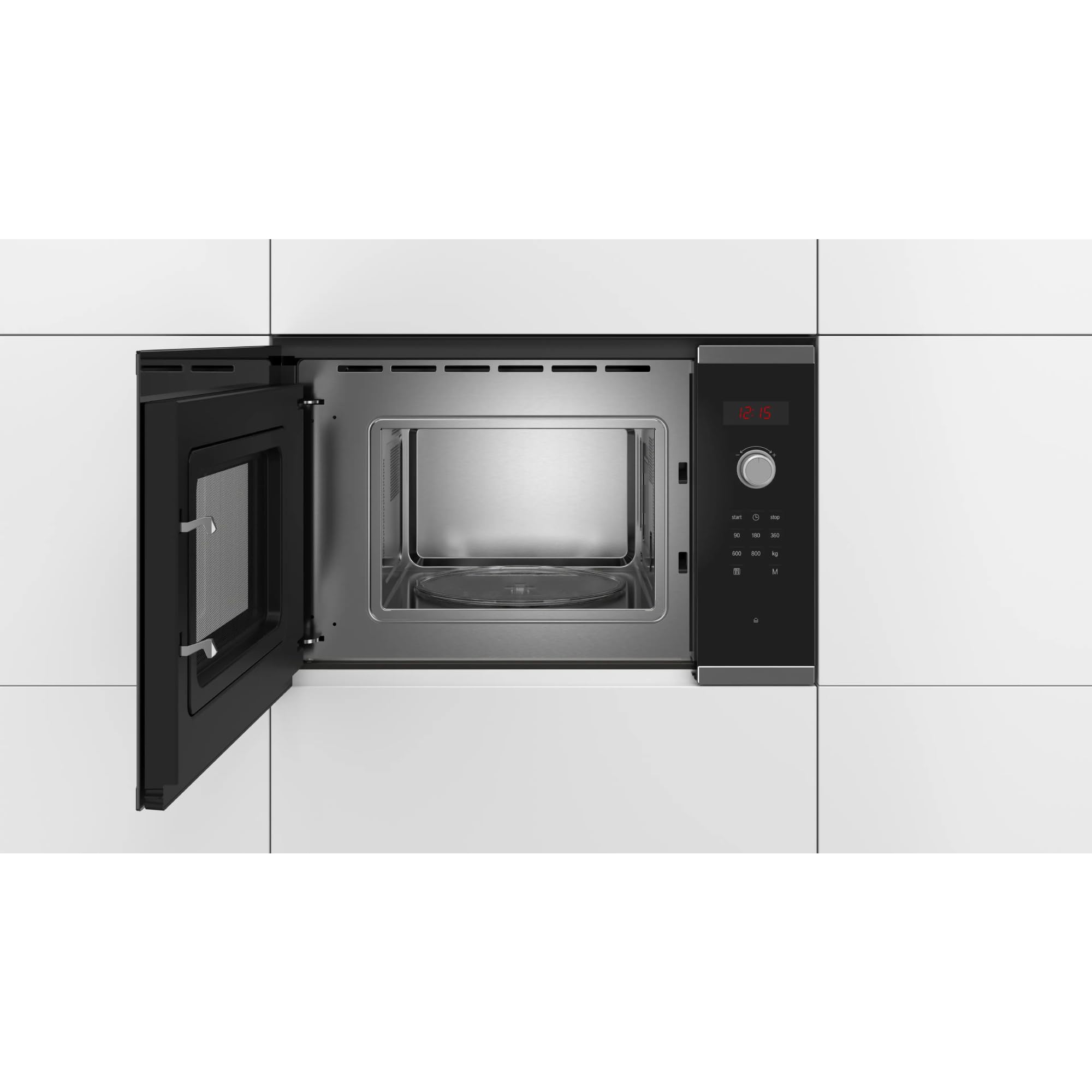 Bosch BFL523MS0, Série 4, Micro-ondes encastrable, 38. 2 x 59.4 x 31.7 cm, 20 litres, Inox