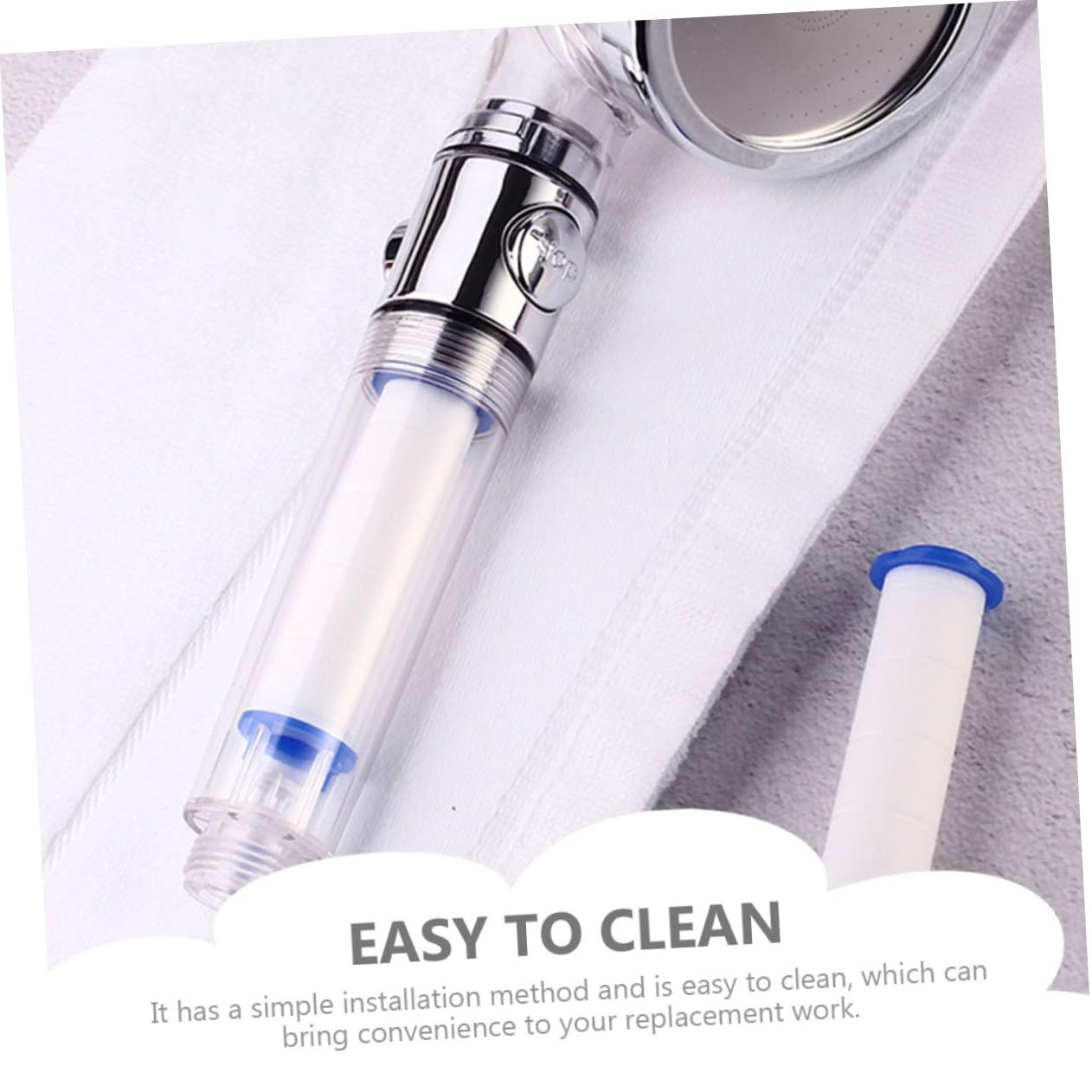 Paquete de 5 filtros de ducha de alta presión, filtros de baño reemplazables con núcleo de algodón PP para eliminar impurezas de agua dura y cartuchos de fácil limpieza para duchas refrescantes