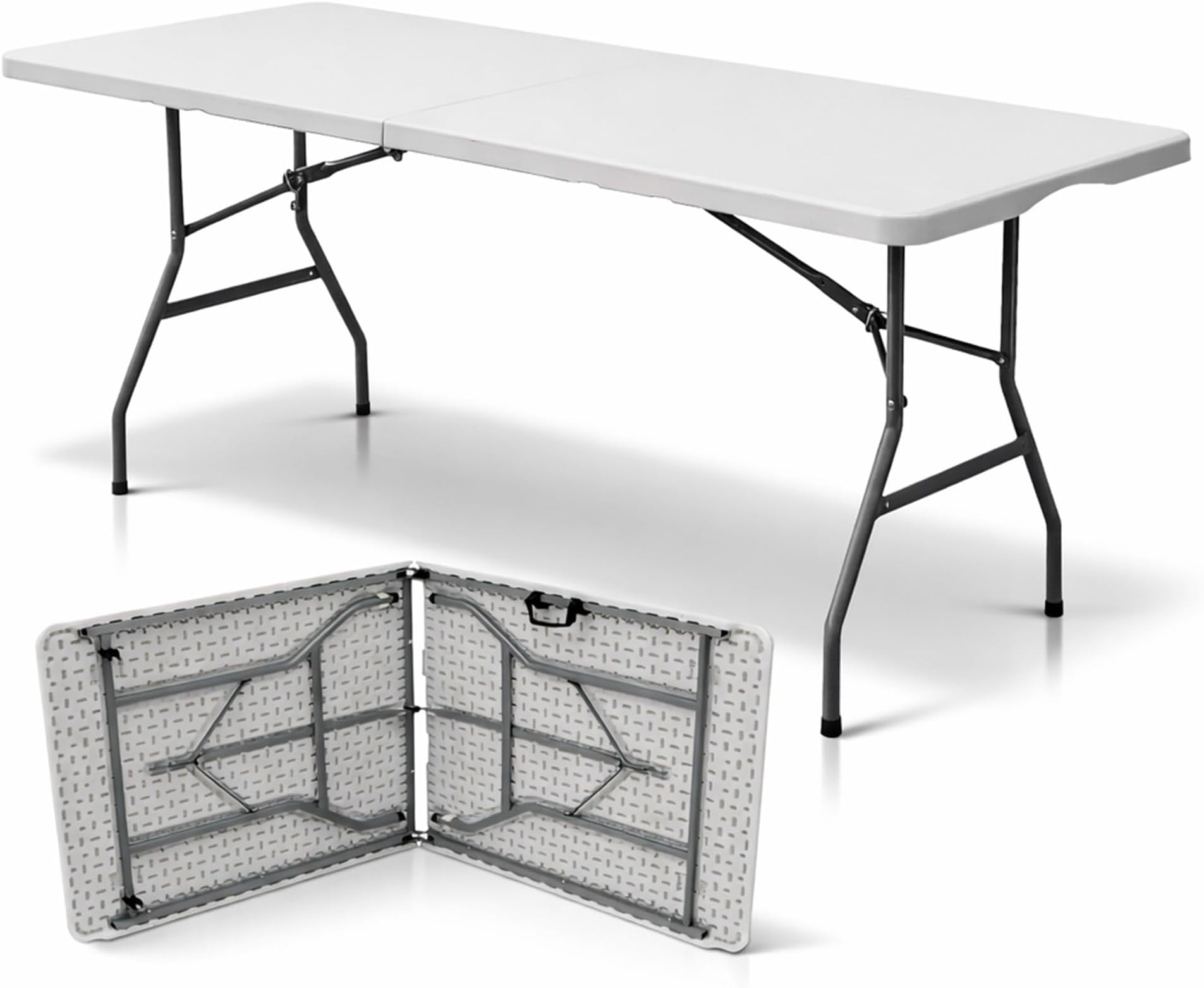 Oypla Heavy Duty Folding Catering Garden Trestle Table - 6ft, White