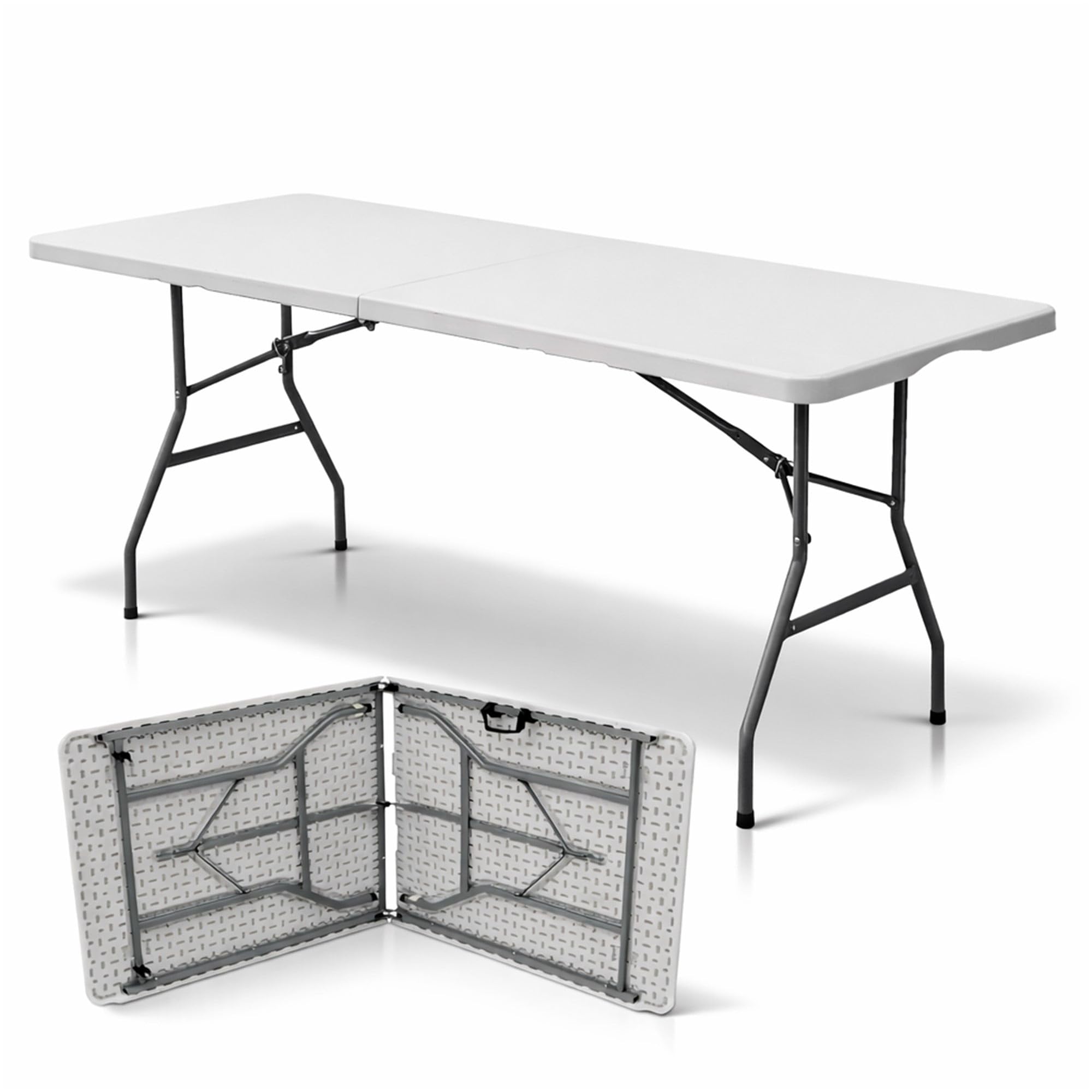 Oypla Heavy Duty Folding Catering Garden Trestle Table - 6ft, White