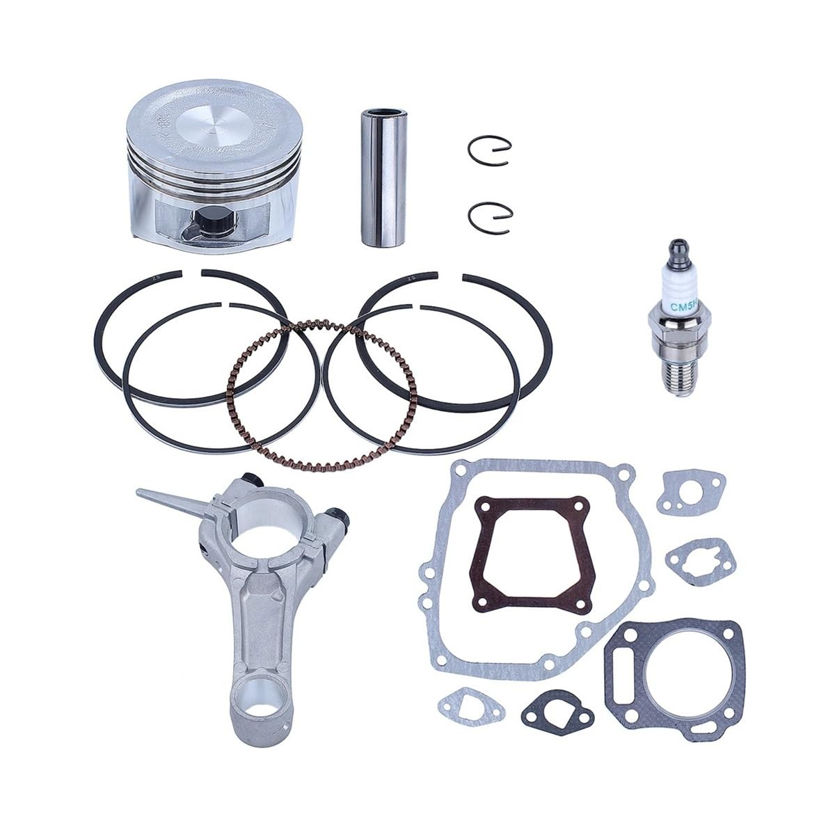 Kit Completo de Juntas for biela y pistón de cortacésped de 68 mm, Compatible con GX160 de 6,5 HP.(2)