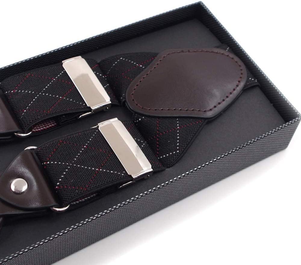 Tirantes for pantalones de hombre, Tirantes en forma de X for hombre Y Espalda Tirantes elásticos ajustables duraderos Clips de metal fuertes Tirantes for hombres resistentes 6 hebillas Tirantes elást