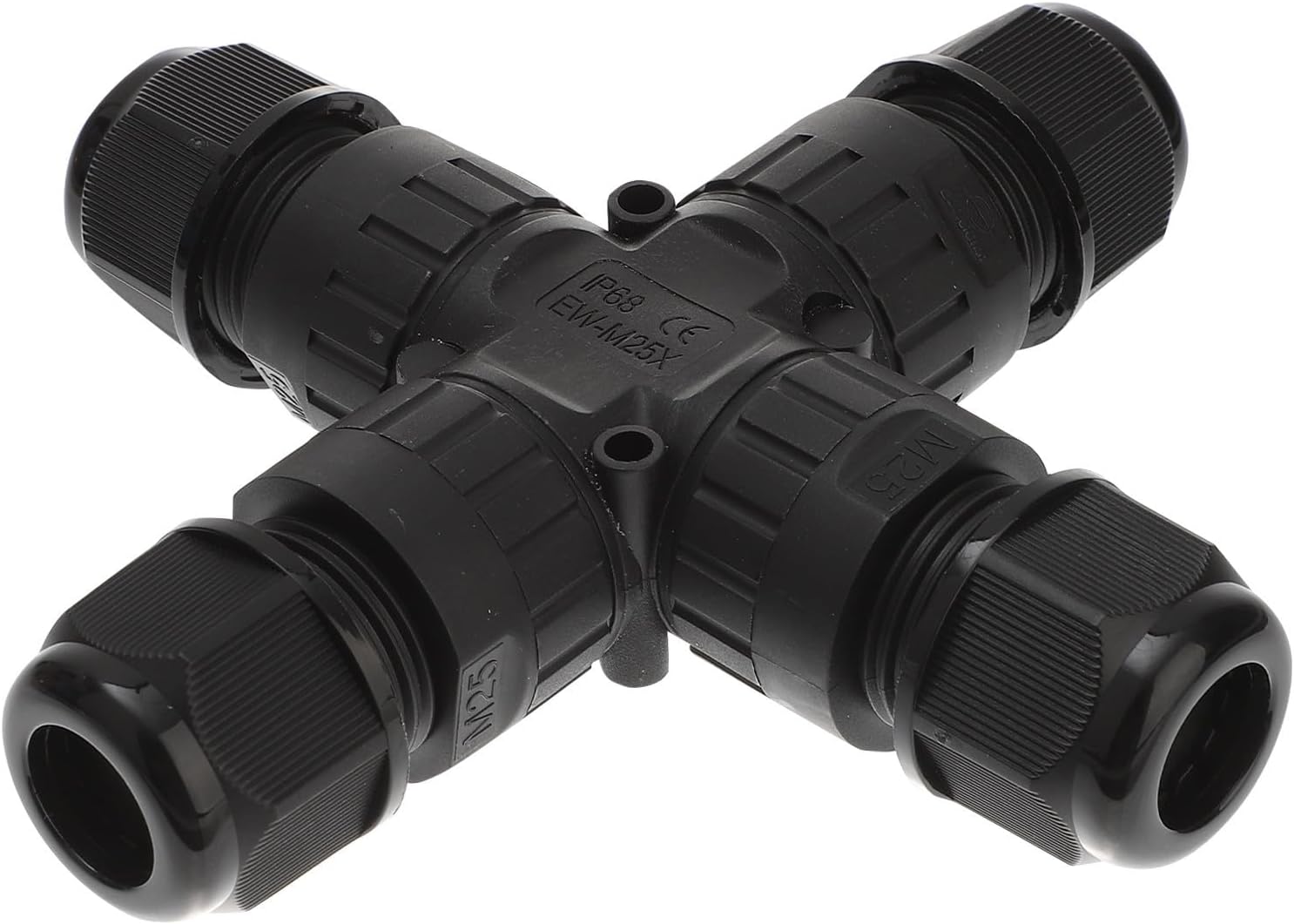 STOBAZA Ip68 Waterproof Cable Gland Connector for Outdoor Use, 4-way Cable Protector with 41a 450v Capacity, Pa66 Material, Smooth Thread Texture, Suitable for LED Outdoor Lights
