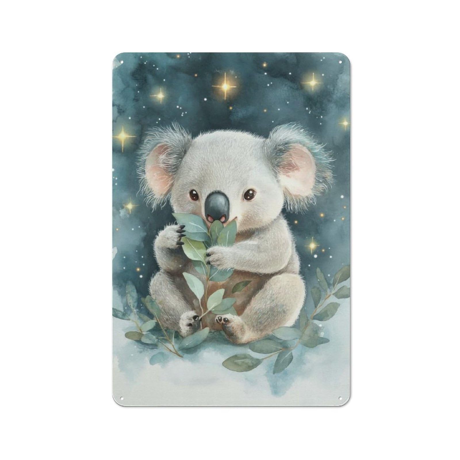 Junmoney Koala Under The Stars Retro Tin Sign 30X20cm For Workshop Wall, For Home Interiors And Metal Sign Collectors