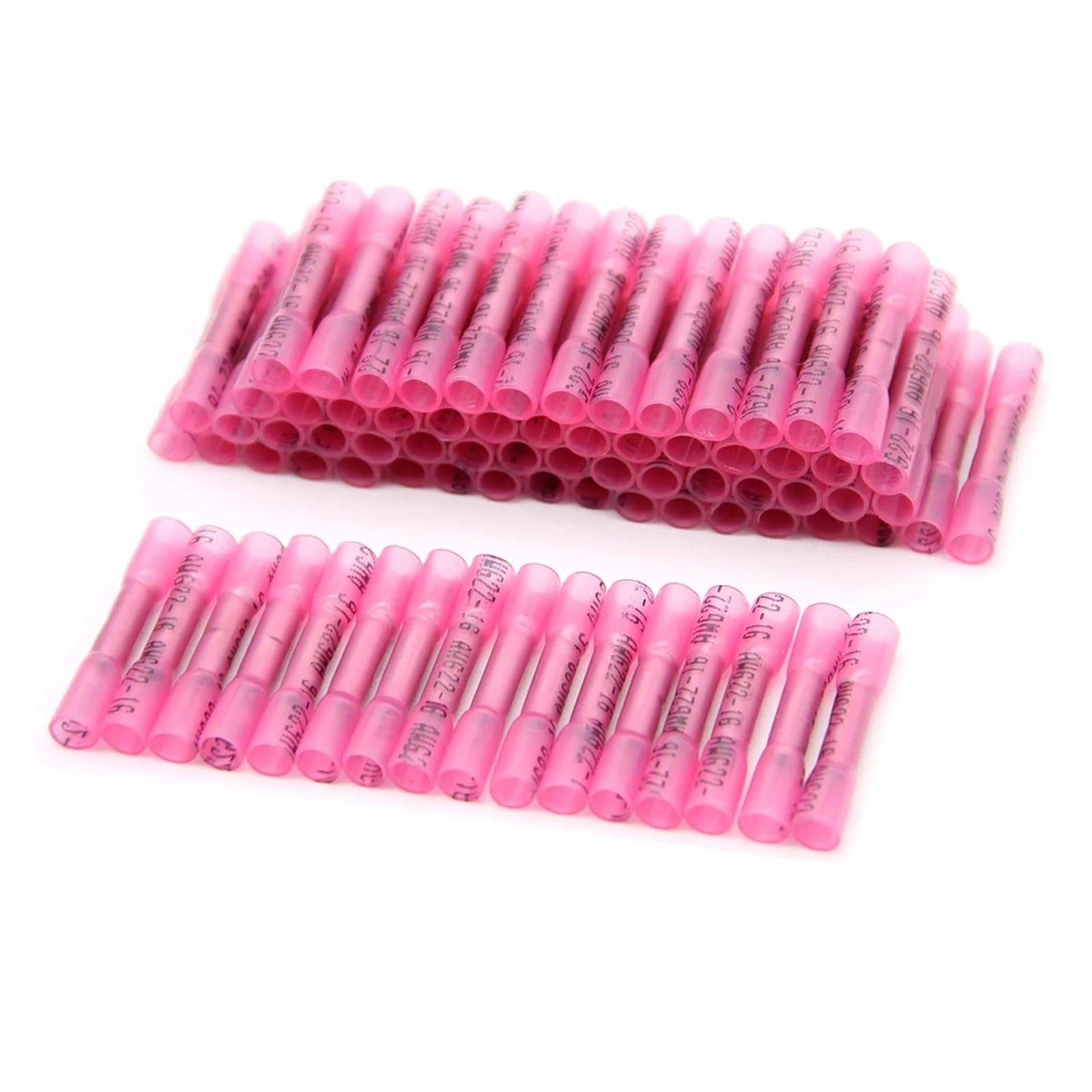 Paquete de 300 conectores termorretráctiles, terminales de engarzado, aislados, impermeables, conector de cable de empalme a tope sellado, 22-18 AWG