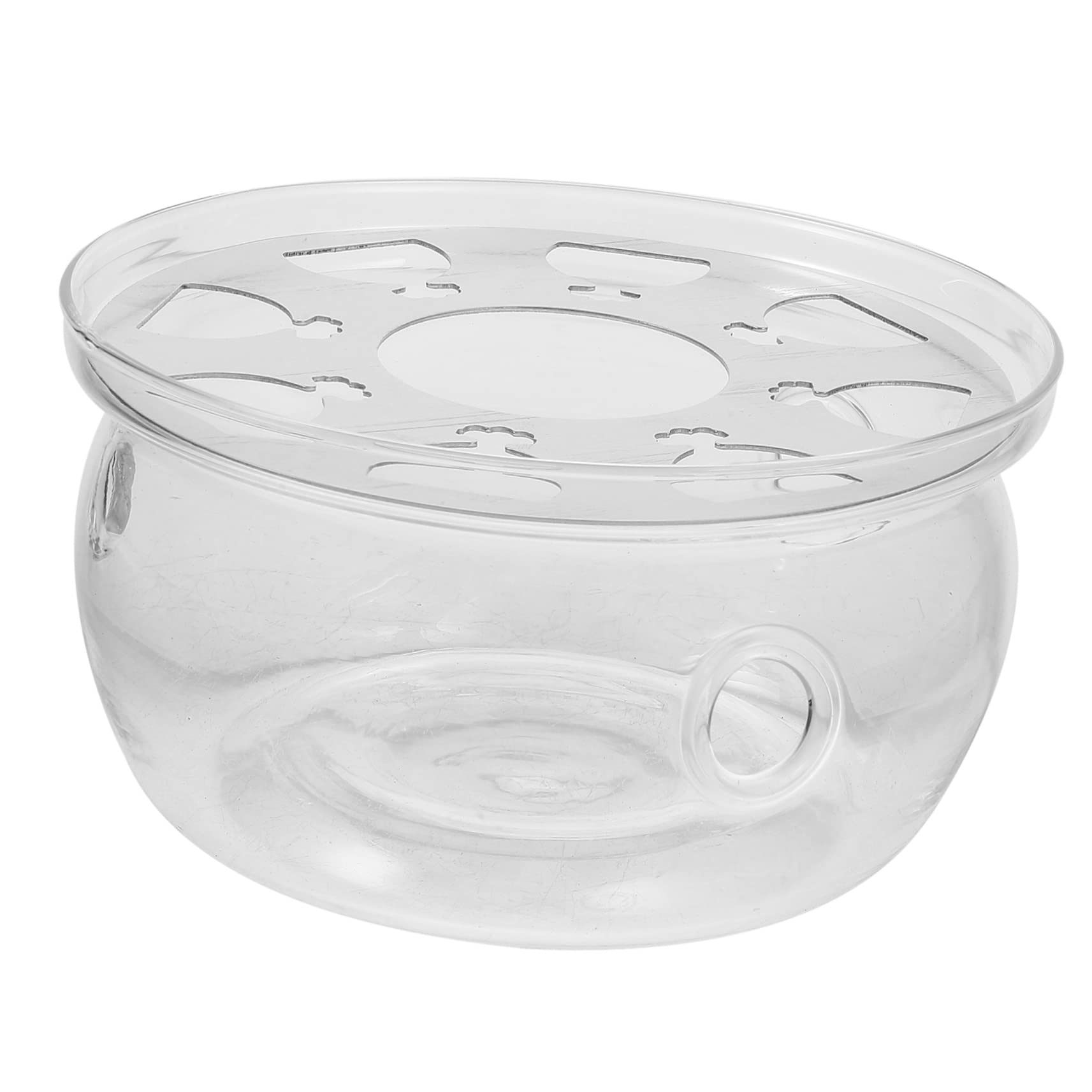 Healifty Glass Teapot Warmer Heating Base Transparent Design for Home Office Teahouse Restaurant Multi Functional Tea Heating Tool Candle Stand