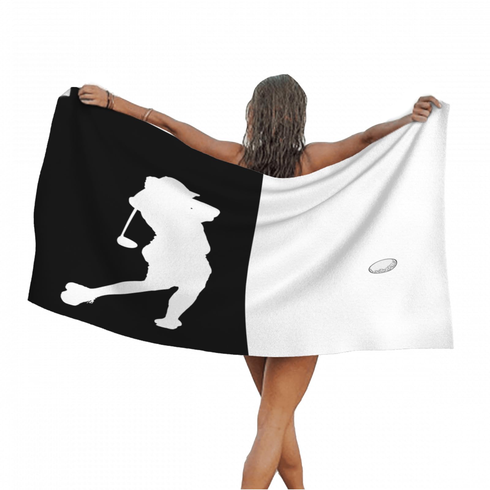 Große Strandtücher Golf Badetuch Wasseraufnahme Extra Microfiber, 3D Einfach Strandtuch Schnell Trocknend Mikrofaser Kinder Erwachsene (100x200 cm)
