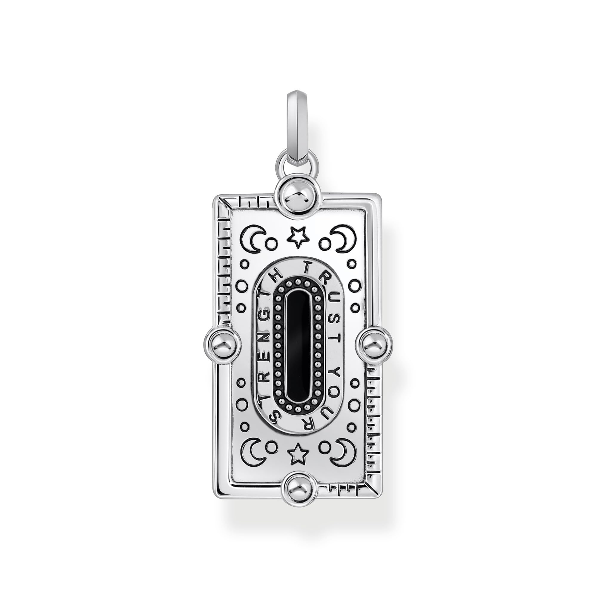 THOMAS SABO Kettenanhänger Schlange mit schwarzer Kaltemaille und bunten Steinen Silber 925 Sterlingsilber, Geschwärzt, Kaltemail