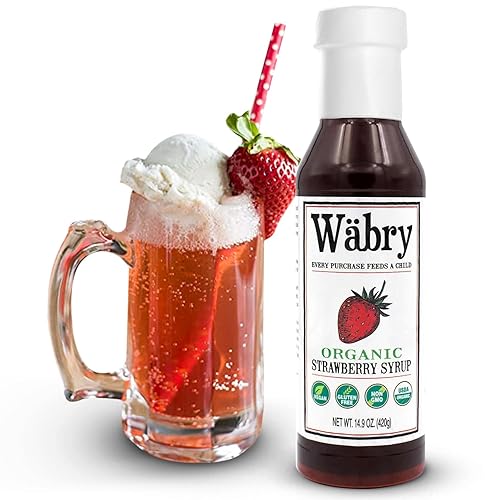 Miniatura 3 de Wäbry - Jarabe orgánico de fresa  14.9oz (420g), jarabes de fruta natural para bebidas, café, hielo raspado y helado, vegano, sin transgénicos, sin