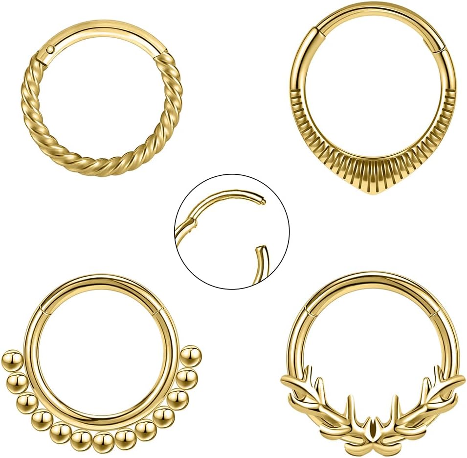 【楽天市場】2個セット ワンタッチ セグメントリング フープ ピアス 16G サージカルステンレス ヘリックス 軟骨ピアス ボディピアス クリッカー  キャッチレス 着脱簡単 レディース メンズ 金属アレルギー 対応 つけっぱなし シンプル : From da Phactory 6ixGosh 16G クリスマス セプタム ノーズリング フープ レディース メンズ 316L ステンレススチール 軟骨フープ セ