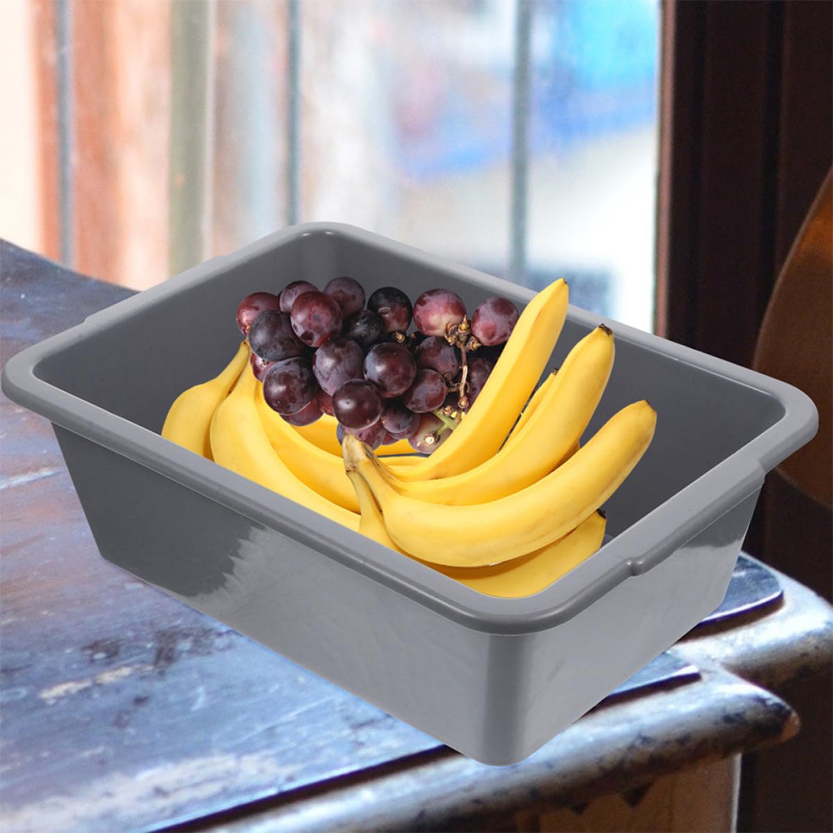 2 Pezzi Vasche Rettangolari in Pp con Manico per Conservazione Refrigerata e Congelatore per Ristoranti Fast Food e Pizzerie
