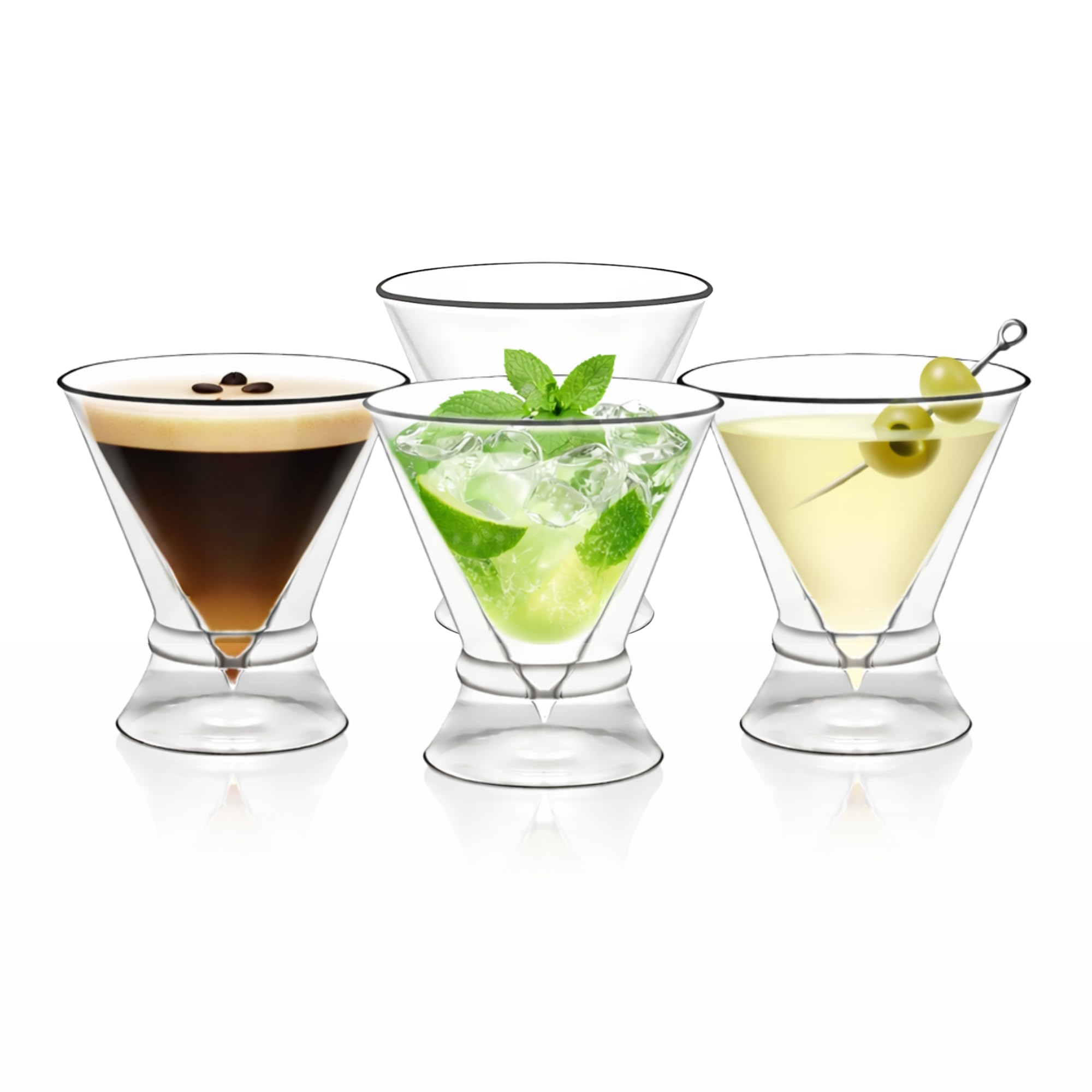 Amazon.com | LEMONSODA Stemless Martini Cocktail Glasses Set of 2