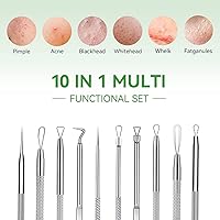 Vista 2 de Kit de herramientas para reventar espinillas, herramienta para eliminar puntos negros, 5 piezas, herramienta extractora de puntos negros para cara