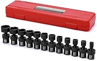 Vista 14 de MIXPOWER Juego de 6 piezas de enchufe de impacto universal poco profundo de 1/4" Drive SAE, 1/4" - 9/16", enchufe giratorio con oscilación flexible