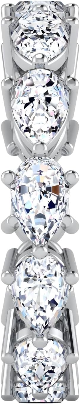 3.08 CTW Pear Cut Diamond Eternity Ring for Women in 14K White/Yellow Gold | E-F Color, VS Clarity | Wedding, Anniversary, Luxury Fine Jewelry Gift | Lab-Grown Diamonds | Ring Size 6.5 - Image 5