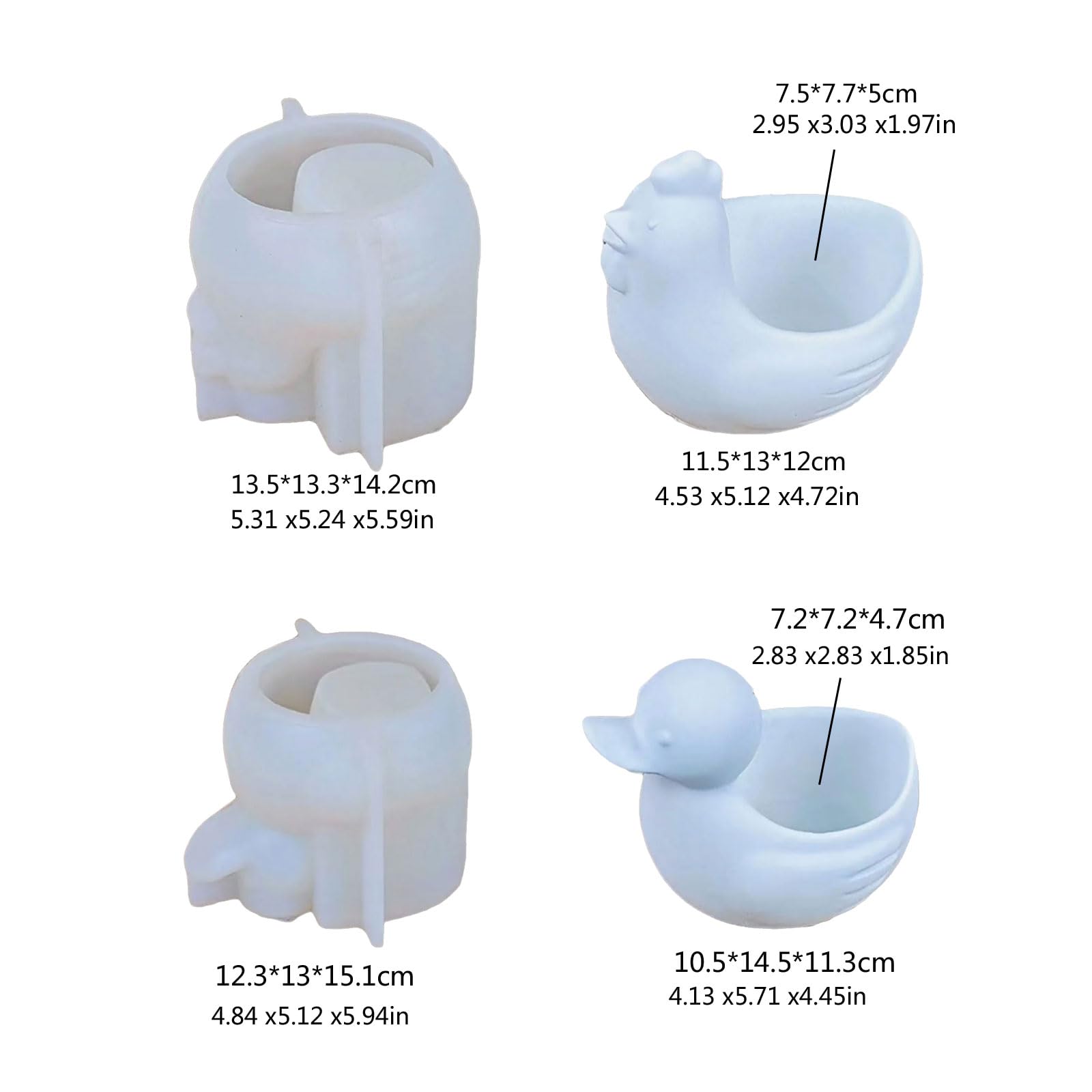 Moldes de silicona hechos a mano para macetas, moldes de silicona con forma de animal, ideales para macetas de flores