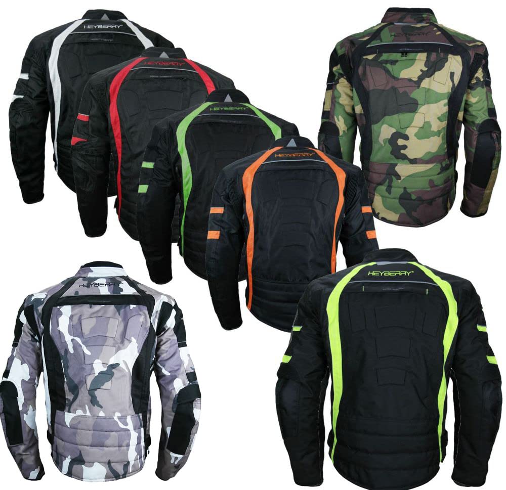 HEYBERRY Kurze Herren Motorradjacke mit Protektoren Gr. M - 7XL