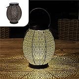 HERMOSA DECORACIÓN - El farolillo solar de exterior es una decoracion brillante tanto de día como de noche. Se puede utilizar como lámpara de mesa o como luz colgante, colgándola del asa.
