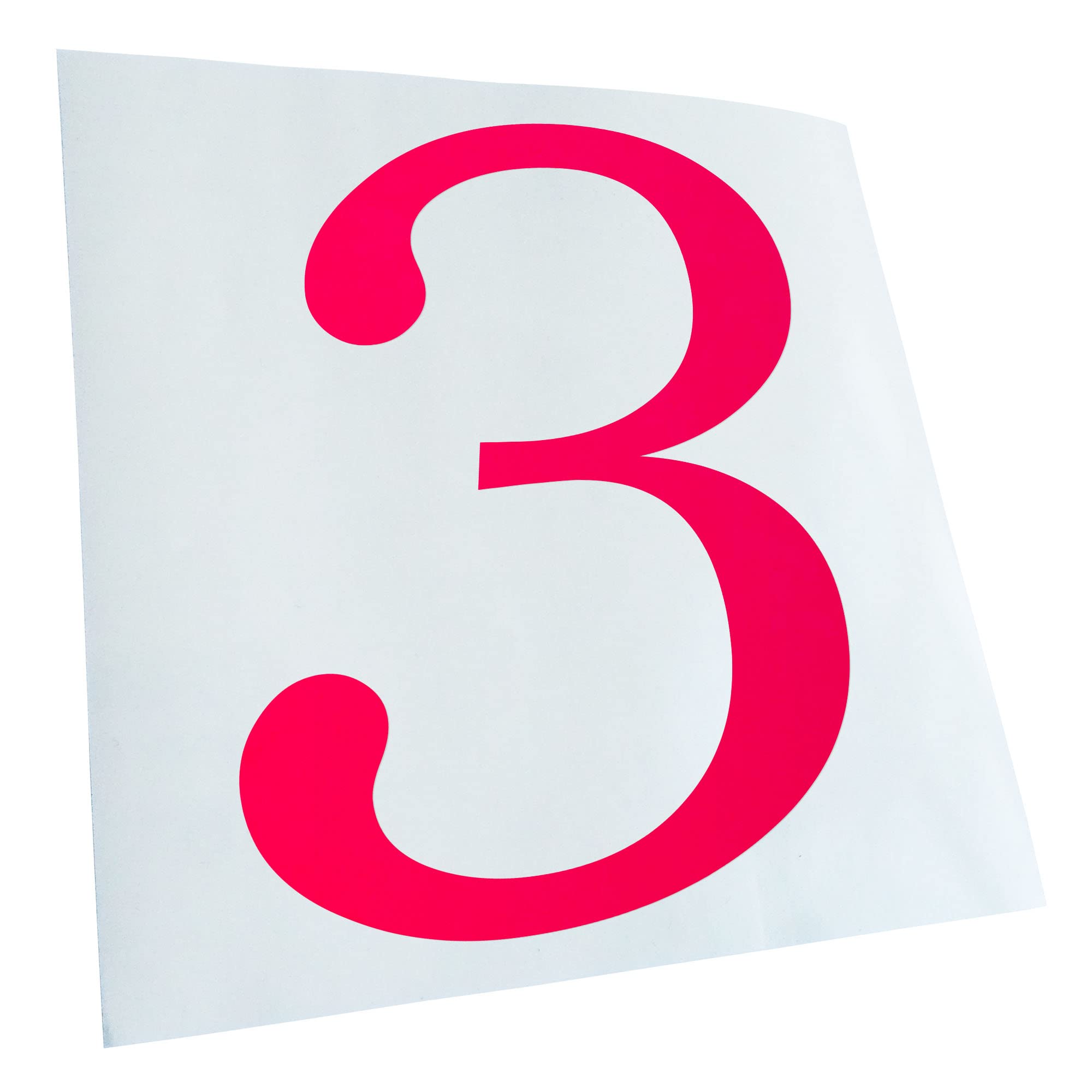 Kiwistar - Car Sticker - Neon Pink - 10 x 8 cm Number 3 - Numbers - Rear Window Car Sticker Weatherproof for Car Truck Moped Truck - Sticker Exterior Self-Adhesive Tuning Accessories for Window