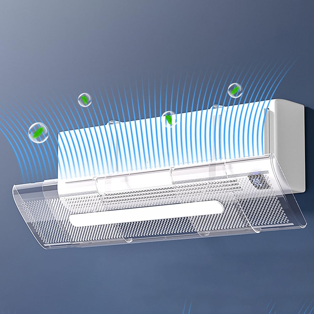 Deflettore d'aria regolabile AC, aria condizionata parabrezza con ali per unità AC split 60-110cm, rotazione a 360°, trasparente