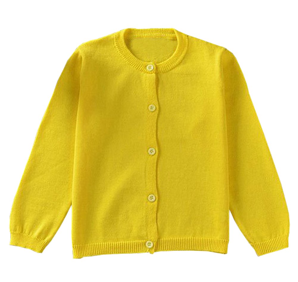 GSVIBK Baby Girls Boys Cotton Cardigan Long Sleeve Kid Button Sweater Girl Crew Neck Cardigans Uniform Sweater