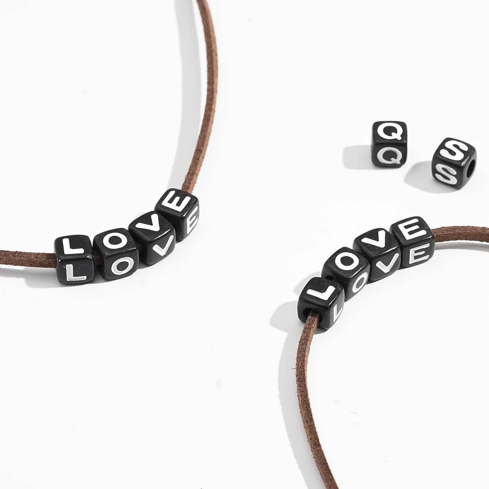 300 Perle Acriliche Con Numeri, Bianche, Cubiche, Per Creare Bracciali E Gioielli Fai-da-te