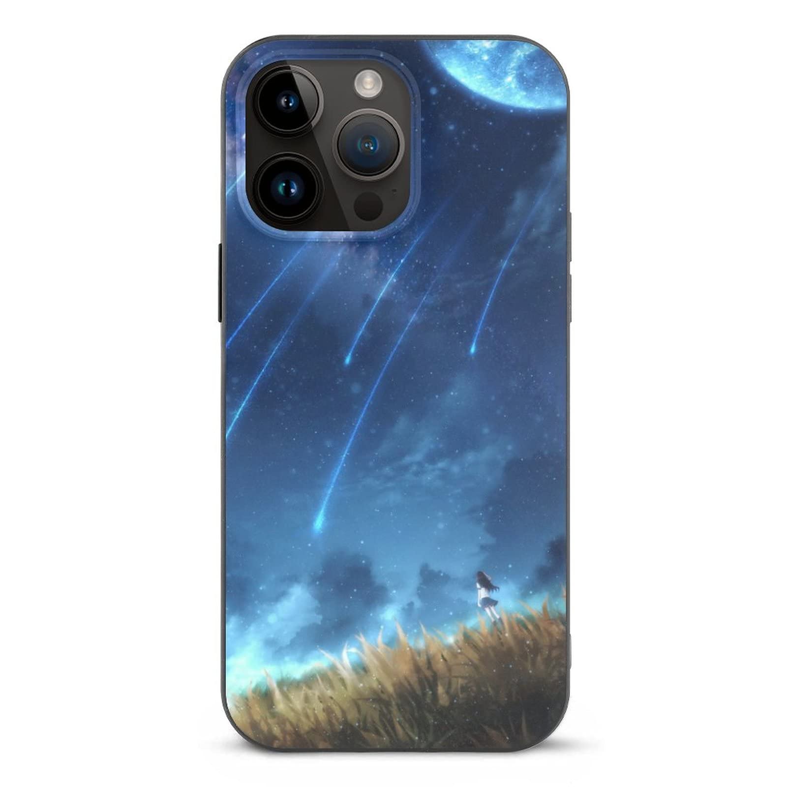 Amazon.co.jp: Iphone14ケース 星空 満月の夜空 田んぼ スマホケース 