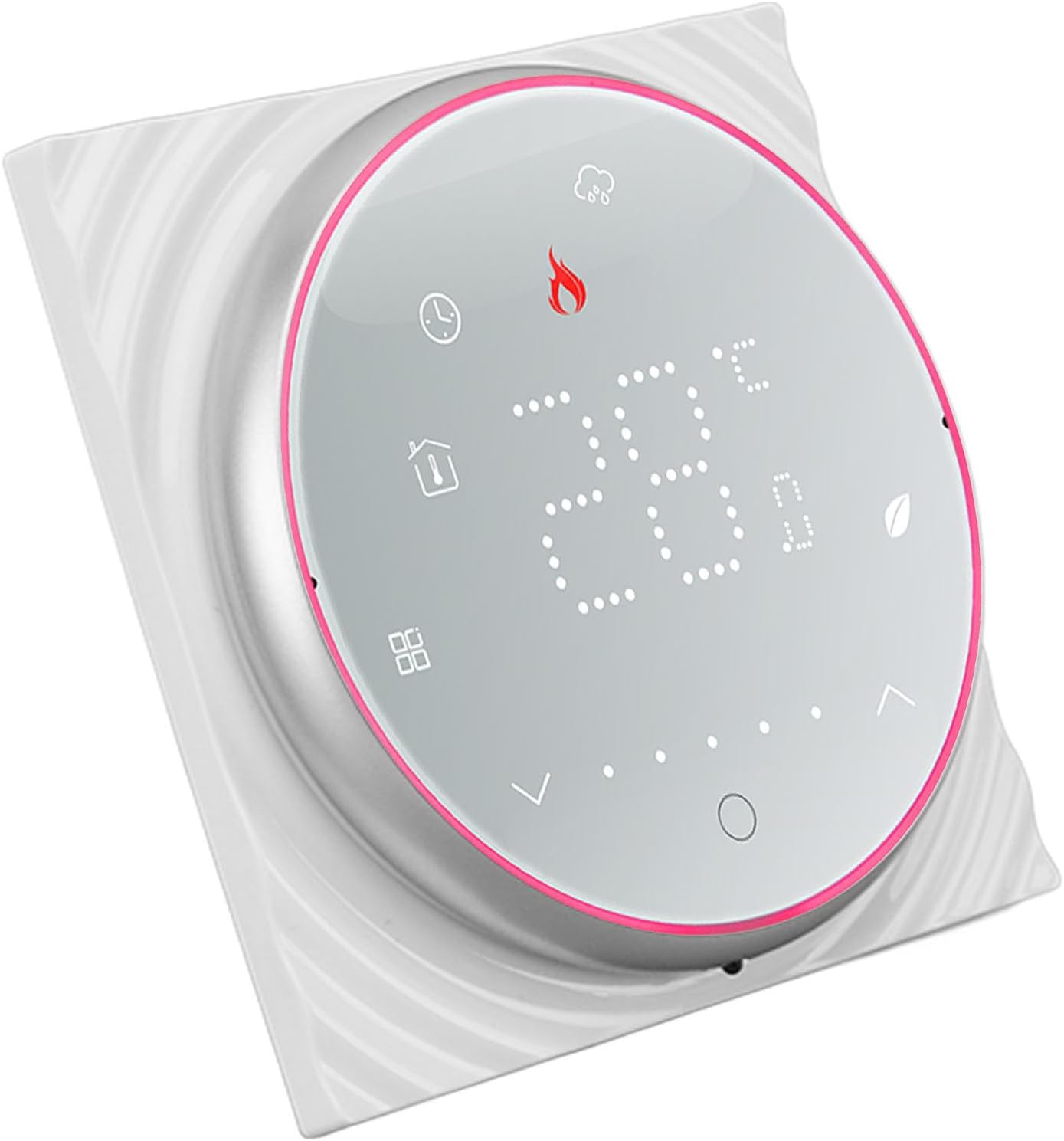 Smart Thermostat, Digital Thermostat, Ultra-thin LED Display for Boiler Heating System (White)