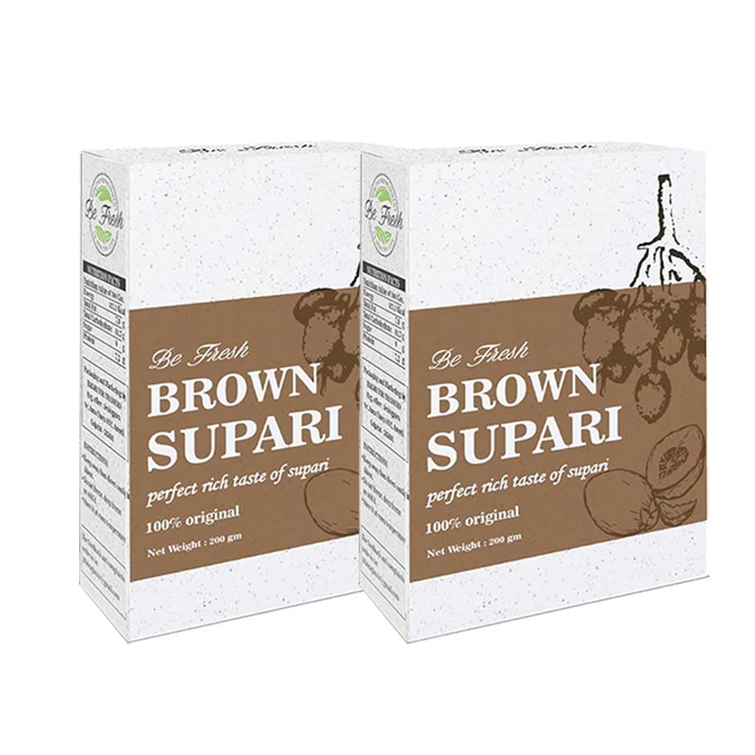 Be Fresh Brown sopari Sekel Supari Mouth Fresheners 400 gm Betel Nut Chips (Pack of 2)