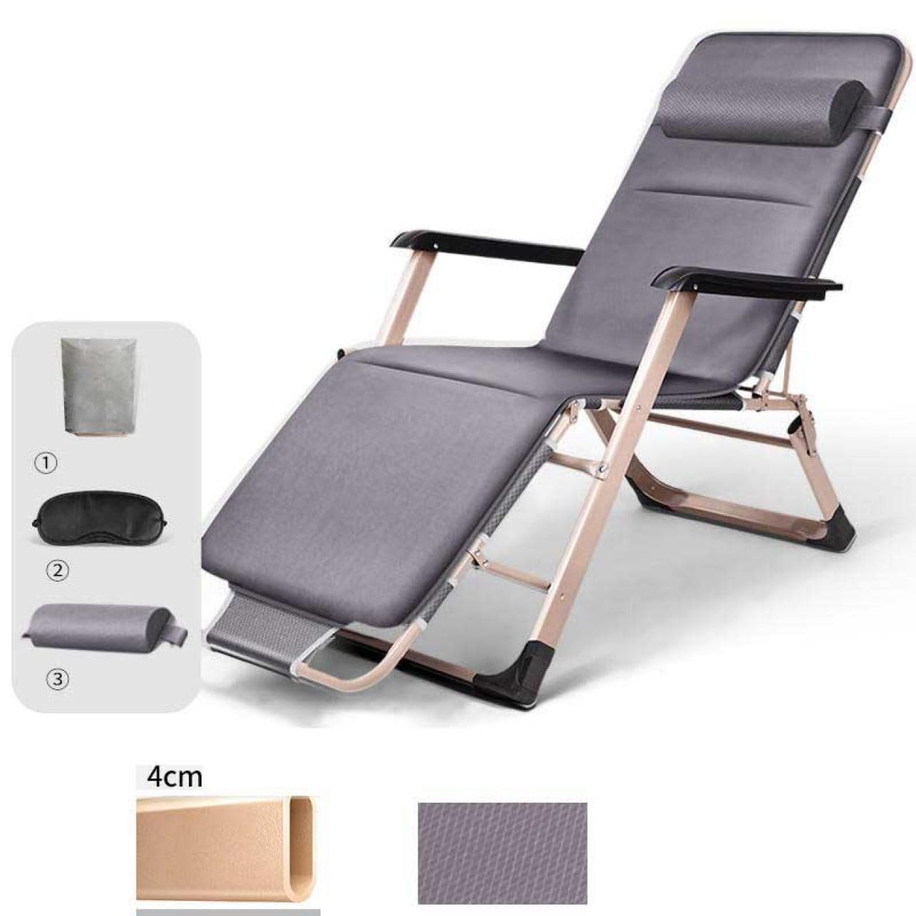 (新品未使用) リクライニング チェア VIP型グレーRIKUCHAI-A-GY リクライニング チェア VIP型 グレー クッション 折りたたみチェア 枕