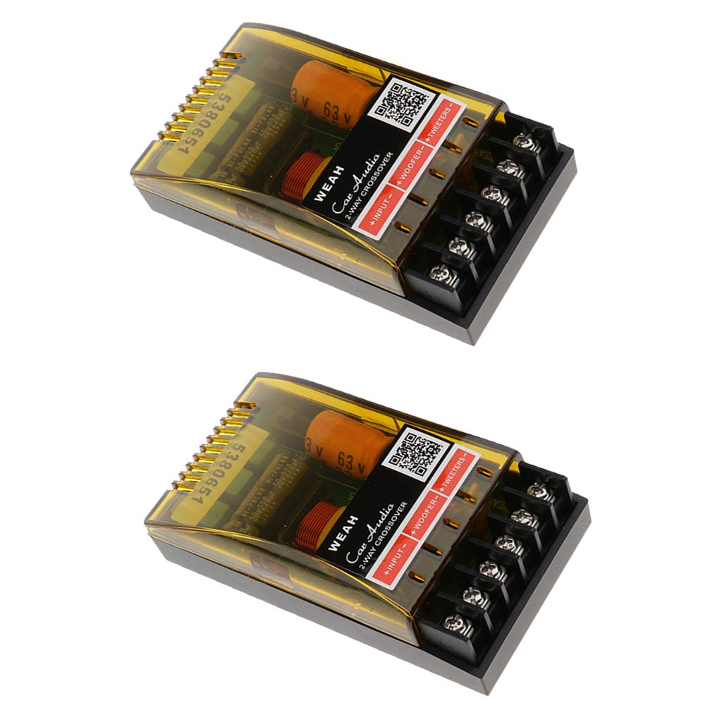 kesoto 2pcs Regolabile Alti/Bassi Divisore Frequenza Audio a 2 Vie Crossover Filtro Altoparlante Subwoofer