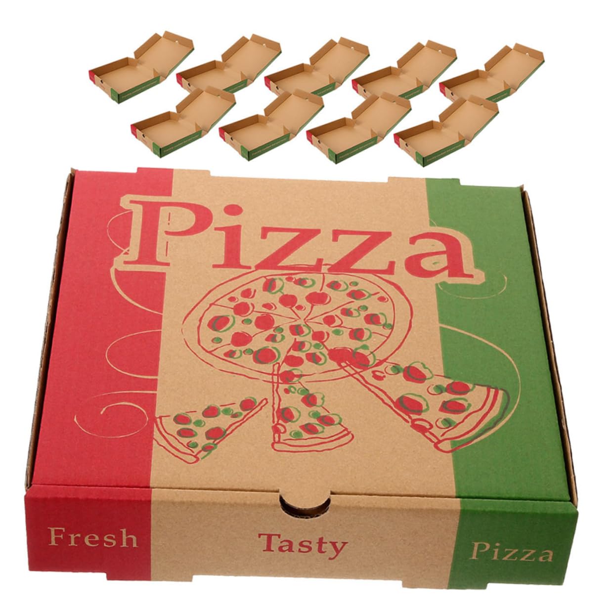 STOBAZA Thick Paper Pizza Packing Boxes 10pcs Commercial Pizza Boxes Foldable Design Restaurant Supply for Party Favor Boxes