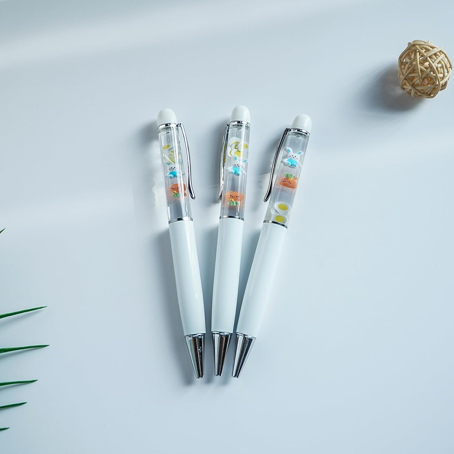 Easter Bunny Carrot Eggs Fun Pens Cute Floater Floating Liquid Writing Journaling Office Pen Unique Present Gifts