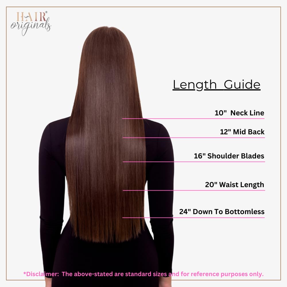 Hair Originals 100% Natural Human Hair Clip In Color Streaks (10 Inches, Pack of two, Natural Brown) 2