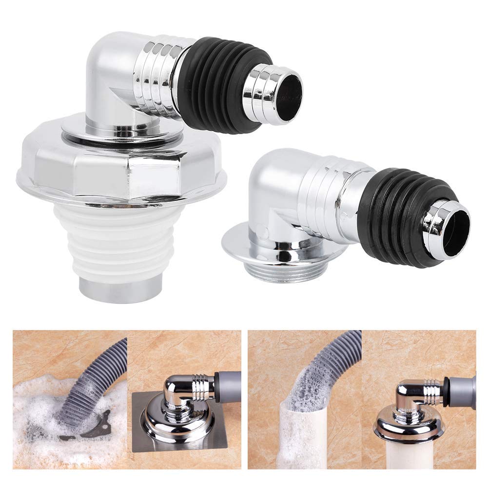 Raccordo di scarico a pavimento, Materiale PVC resistente corrosione, Rotazione 360 gradi facile installazione, Giunto copertura scarico, Per lavatrice e serbatoio toilette