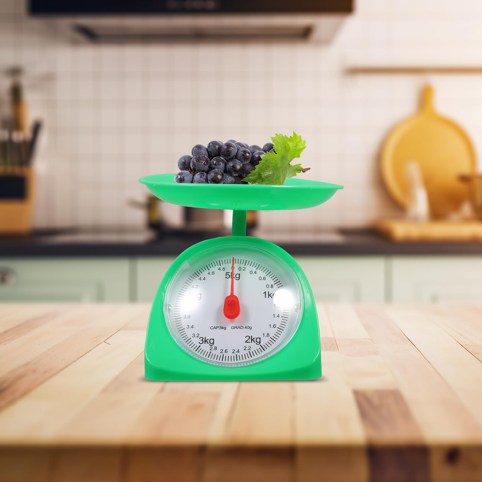 Báscula de Cocina Digital Redonda Bandeja, 5kg, Abs | Diseño Creativo, Lectura Fácil Oscuridad, Antideslizante, Portátil, Uso Doméstico, Color Aleatorio