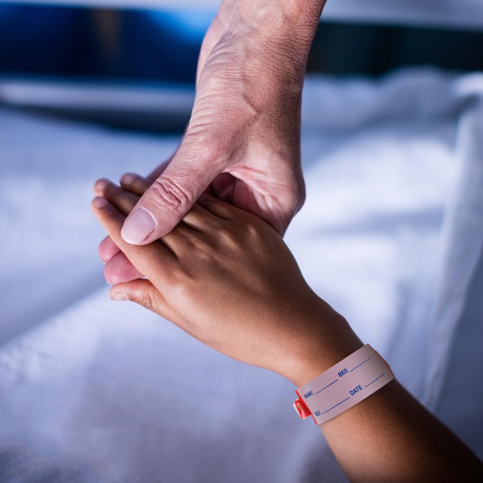 UKCOCO Bracelets D'identification D'hôpital Design Prêt pour Urgence Lot de 100 en Pvc Imperméables pour Patients Âgés et Garçon et Filles pour Admission et Soins
