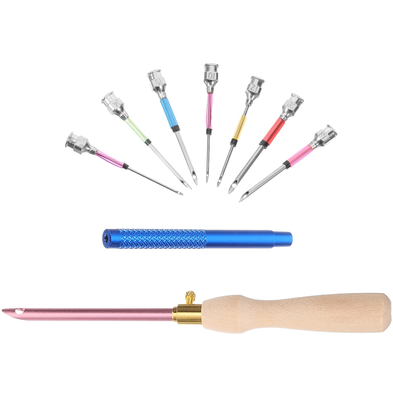 BESTYASH 5 Sätze Stechnadel-Set Für Nähen Stoff Stickerei Handwerk Stich Nadeln Praktische Stanznadel DIY -nähwerkzeuge Stanznadel Zum Sticken Selber Machen Stickwerkzeug Nadelstanzset Holz